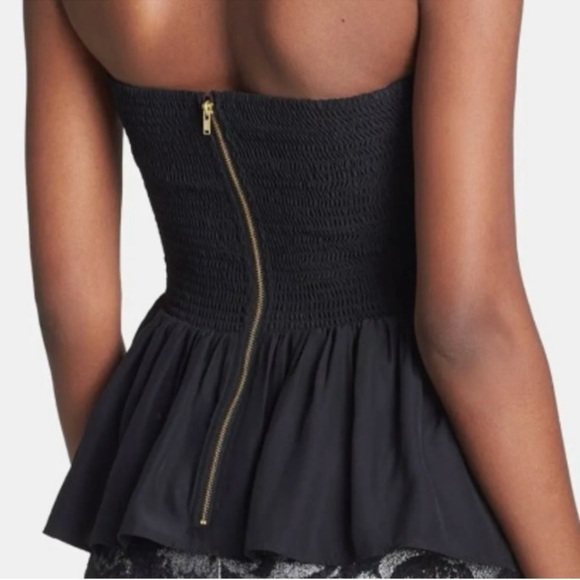 PARKER Black bustier corset silk and lace textured S - Picture 2 of 10